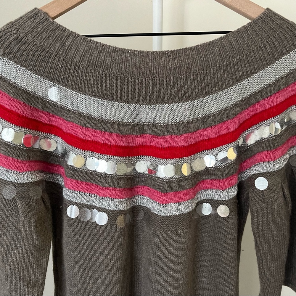 Manoush ANTHROPOLOGIE Sequined Knit Sweater Dress Lambswool Women’s Large - Picture 6 of 8